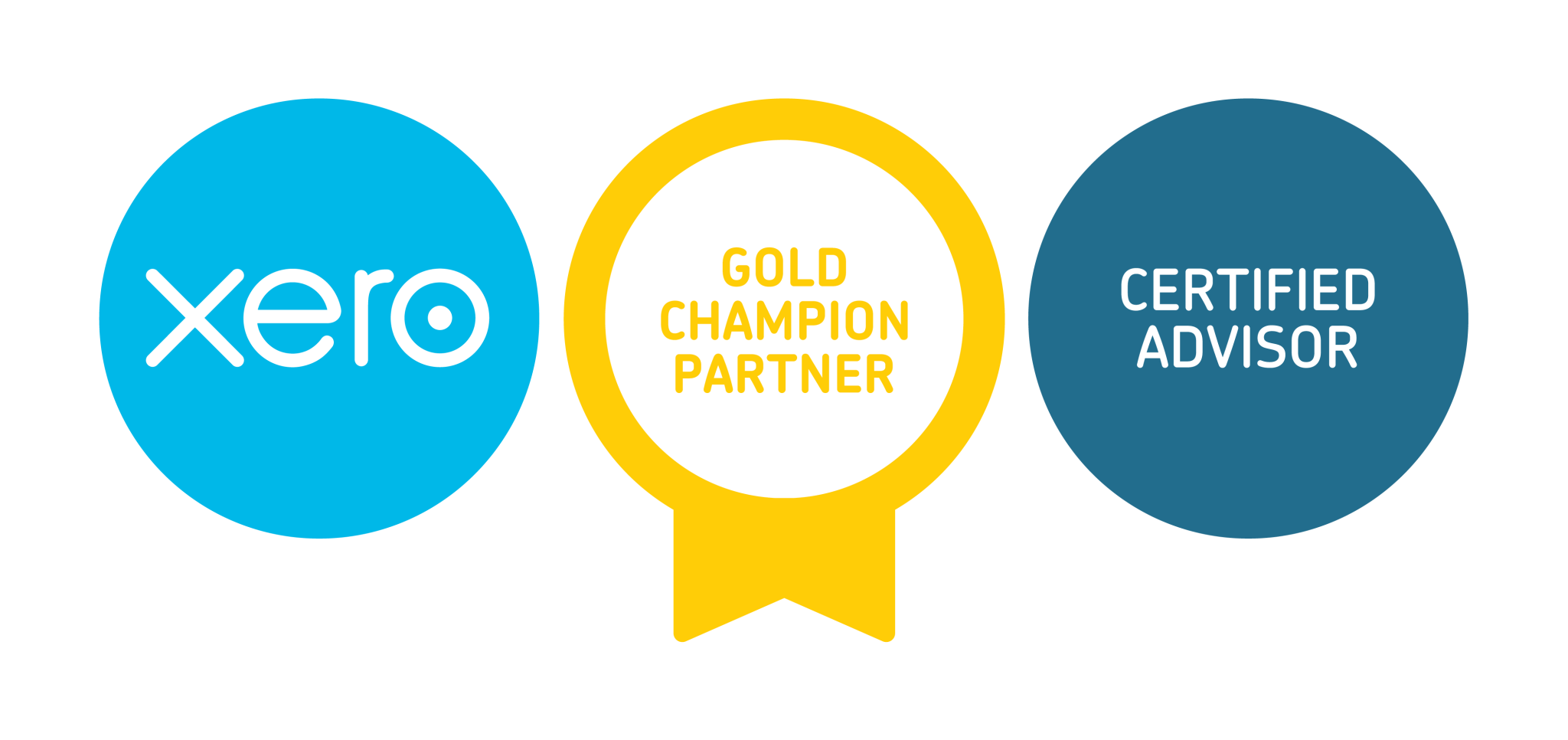 xero gold champion partner cert advisor badges RGB scaled AO Accounting & Advisory Ltd.