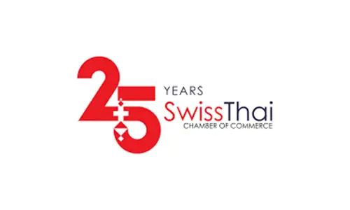 Logo OF swiss Thai Chamber of commerce red and black color
