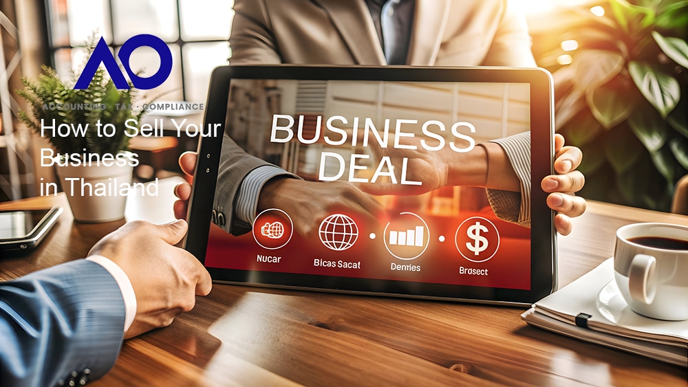 How to Sell Your Business in Thailand Ipad with the words Business Deal on it