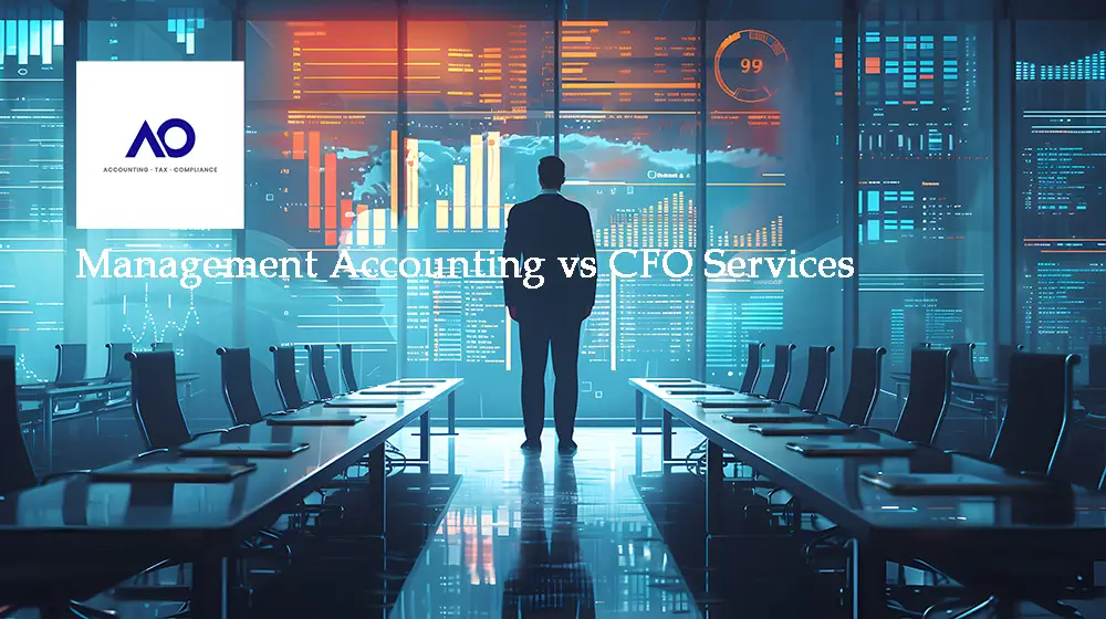 Man in darkened office Management Accounting vs CFO Services: What Does Your Business Need?